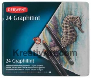 Farbstifte Derwent GRAPHITINT 24 Stück in Metallka